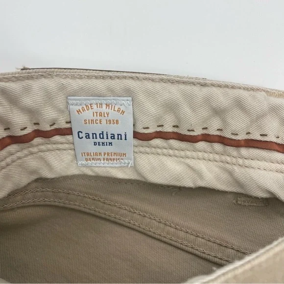 Candiani Denim Handmade in Italy Classic 5 pocket Tan Jeans Chino Style Pants 30 - Picture 8 of 13